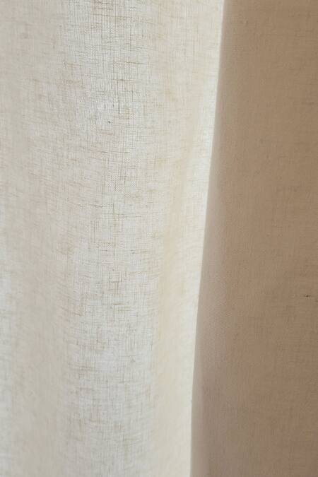 Shop_Throwpillow_Beige Polyester Embellished Malibu Cowrie Shell Curtains - Set Of 2_Online_at_Aza_Fashions