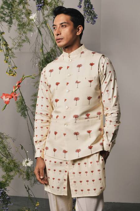 Project Bandi_Multi Color Cotton Satin Beads Palm Print Work Bundi_Online_at_Aza_Fashions