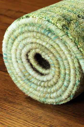 Shop_Kaleen India_Green 100% Wool Hand Tufted Square Shaped Rug_Online_at_Aza_Fashions