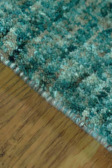 Kaleen India_Blue 100% Wool Hand Tufted Square Shaped Rug_Online_at_Aza_Fashions