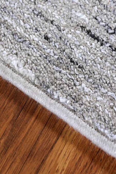 Kaleen India_Off White 40% Wool, 60% Viscose Hand Woven Ambient Square Shaped Abstract Rug_Online_at_Aza_Fashions