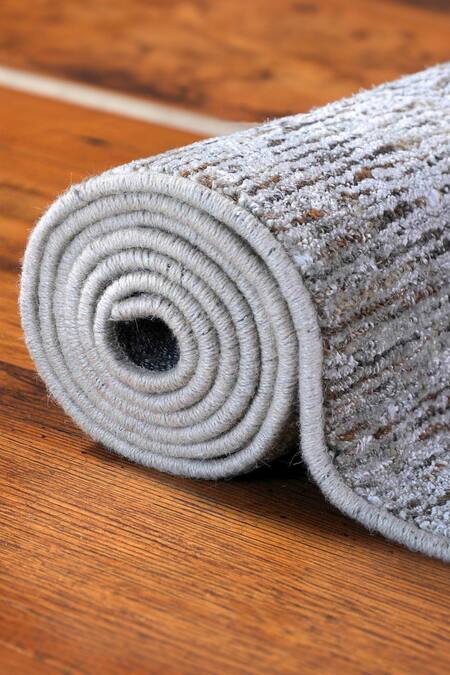 Buy_Kaleen India_Brown 40% Wool, 60% Viscose Hand Woven Ambient Abstract Rug_Online_at_Aza_Fashions