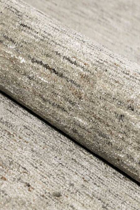 Buy_Kaleen India_Cream 40% Wool, 60% Viscose Hand Woven Ambient Round Shaped Rug_Online_at_Aza_Fashions