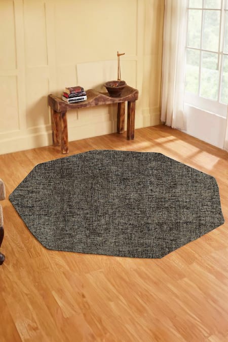 Brown 100 Wool Hand Tufted Octagon Shaped Rug By Kaleen India Online At Aza Fashions