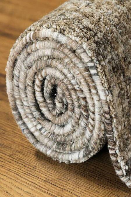 Buy_Kaleen India_Brown 100% Wool Hand Tufted Octagon Shaped Rug_Online_at_Aza_Fashions