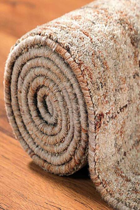 Shop_Kaleen India_Brown 100% Wool Hand Tufted Square Shaped Rug_Online_at_Aza_Fashions