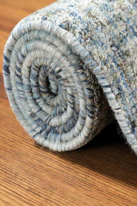 Kaleen India_Blue 100% Wool Hand Tufted Oval Shaped Rug_Online_at_Aza_Fashions