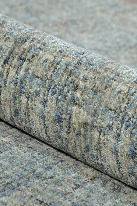 Buy_Kaleen India_Blue 100% Wool Hand Tufted Oval Shaped Rug_Online_at_Aza_Fashions