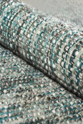 Shop_Kaleen India_Blue 100% Wool Handwoven Checkered Pattern Torquoise Oval Rug_Online_at_Aza_Fashions