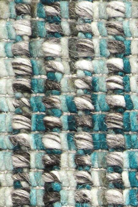 Kaleen India Blue 100% Wool Handwoven Checkered Pattern Torquoise Round Rug at Aza Fashions Kaleen India_Blue 100% Wool Handwoven Checkered Pattern Torquoise Round Rug_at_Aza_Fashions