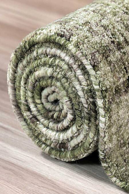 Kaleen India_Green 100% Wool Hand Tufted Abstract Pattern Basil Octagon Rug_Online_at_Aza_Fashions