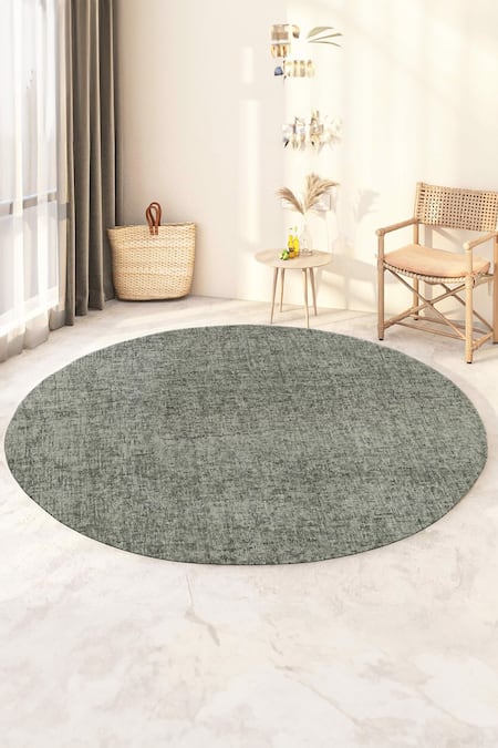 Kaleen India Green 100% Wool Hand Tufted Abstract Pattern Basil Round Rug 