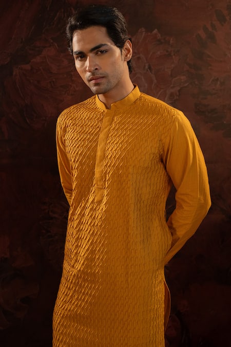 Darshika Menswear Pintuck Pattern Kurta With Churidar 