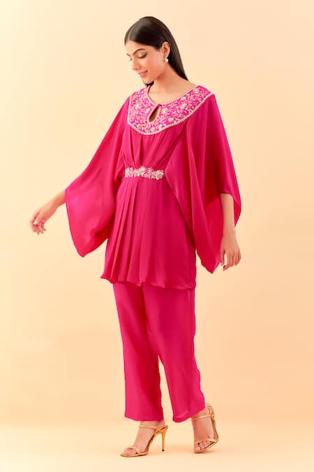 Label Nitisha Petunia Bloom Embroidered Tunic Kurta With Pant 