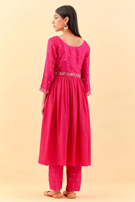 Label Nitisha Flora Vine Embroidered Anarkali With Pant 