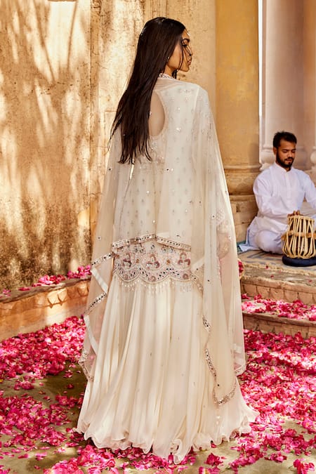 Amitabh Malhotra Mirror Embellished Kurta Skirt Set 