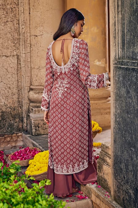 Amitabh Malhotra Mirror Work Kurta Sharara Set 