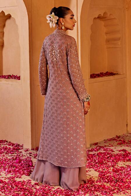 Amitabh Malhotra Sequin Embroidered Kurta Sharara Set 