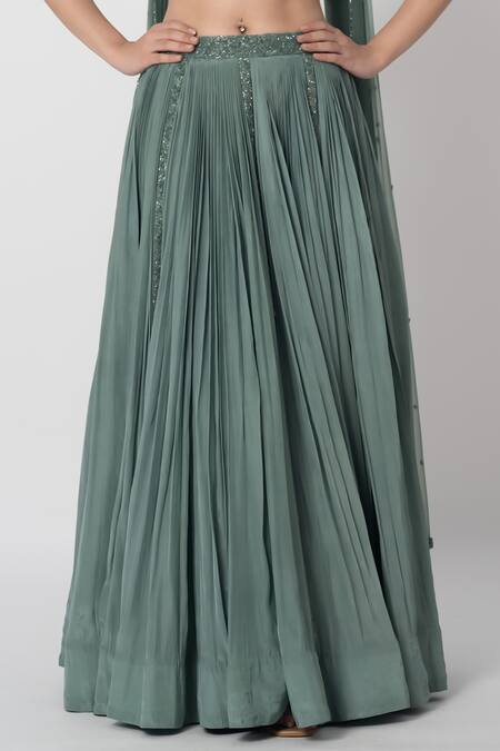 Label Shristi Chetani Blue Crepe Cut Work Sweetheart Neck Tarika Hand Embroidered Blouse Lehenga Set Online at Aza Fashions Label Shristi Chetani_Blue Crepe Cut Work Sweetheart Neck Tarika Hand Embroidered Blouse Lehenga Set _Online_at_Aza_Fashions