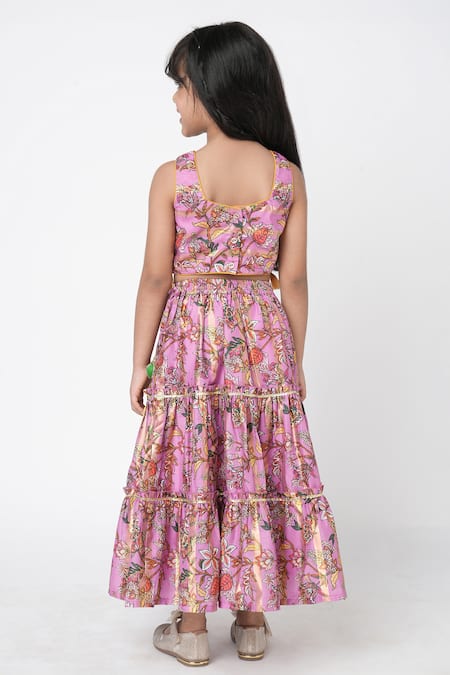 Lil Drama Printed Blouse Lehenga Set 