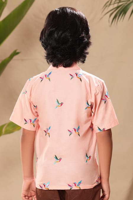 Littlecheer Birds Thread Work Shirt 