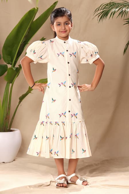 Littlecheer Bird Embroidered Dress 