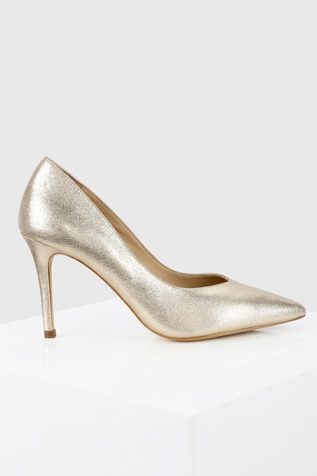 Oroh_Gold Carnelian Metallic Pumps_Online_at_Aza_Fashions