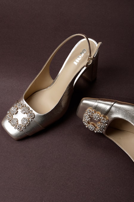 Oroh_Gold Stones Sugilite Embellished Sandal _Online_at_Aza_Fashions