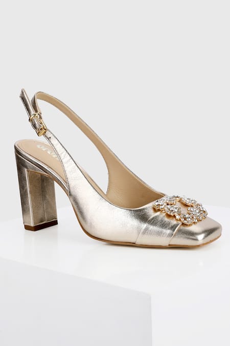 Shop_Oroh_Gold Stones Sugilite Embellished Sandal _Online_at_Aza_Fashions