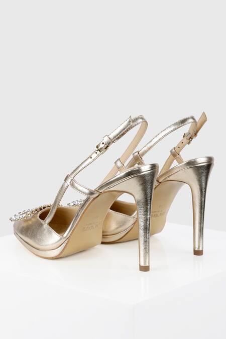 Buy_Oroh_Gold Rhinestones Jasper Studded Pump Heels_Online_at_Aza_Fashions