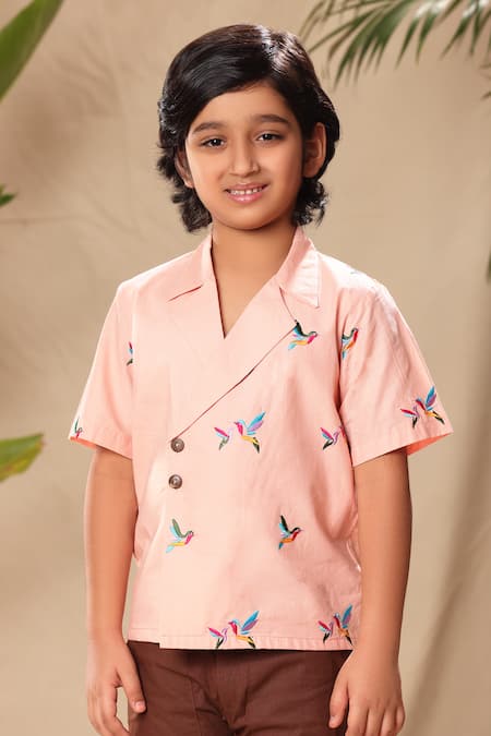 Littlecheer Birds Thread Work Shirt 