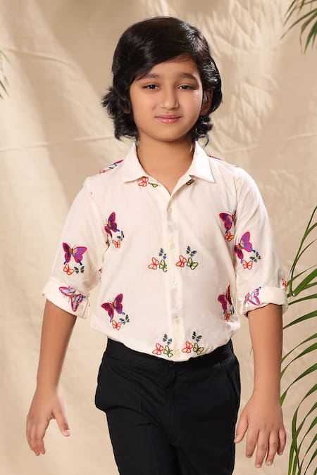 LittleCheer Butterfly Thread Work Shirt 