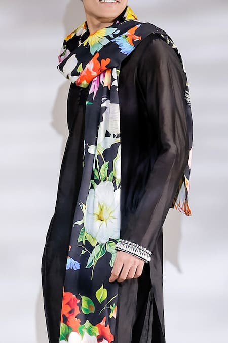 Buy Jubinav Chadha Black Cotton, Silk Embroidery Kurta Pyjama Set Online at Aza Fashions Buy_Jubinav Chadha_Black Cotton, Silk Embroidery Kurta Pyjama Set _Online_at_Aza_Fashions