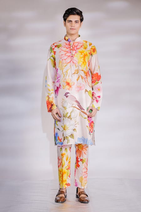 Jubinav Chadha Printed Kurta Pyjama Set 