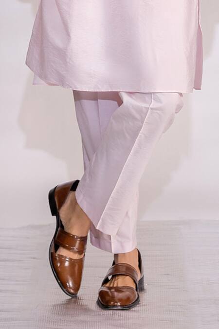 Jubinav Chadha_Pink Cotton, Silk, Satin Pearls Embroidered Bundi And Kurta Set _at_Aza_Fashions