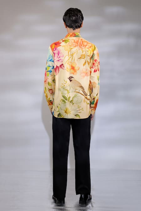 Jubinav Chadha Cotton Silk Floral Print Shirt 