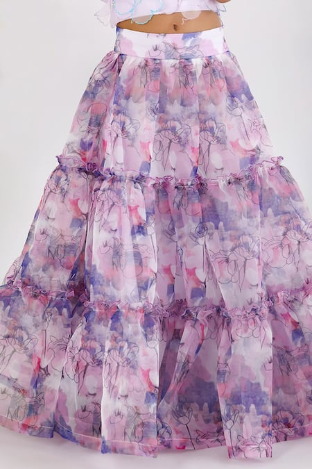 LA Dee DA Purple Silk, Organza Sequins, Applique Butterfly Work Lehenga Set Online at Aza Fashions LA Dee DA_Purple Silk, Organza Sequins, Applique Butterfly Work Lehenga Set _Online_at_Aza_Fashions