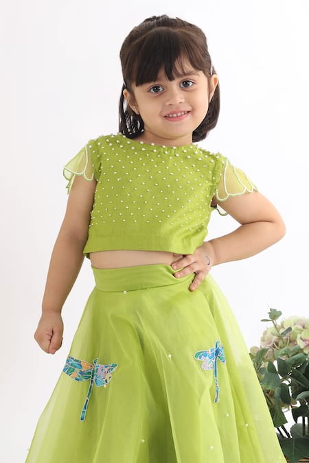 LA Dee DA Pearl Embellished Top & Lehenga Set 