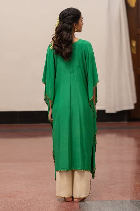 Mimamsaa Kashi Munga Silk Kaftan With Pant 