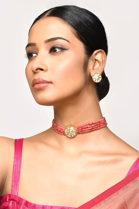 Samyukta Singhania Stones & Beads Embellished Choker Necklace Set 