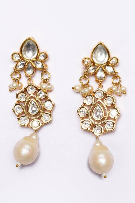 Buy_Samyukta Singhania_White Beads, Stones Embellished Choker Necklace Set_Online_at_Aza_Fashions