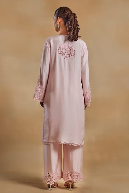 House of Exotique Floral Cut Work Kurta Pant Set 