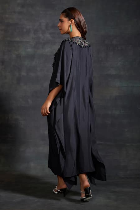 House of Exotique Floral Embellished Yoke Kaftan With Pant 
