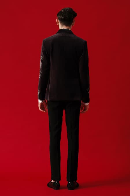 Amrit Dawani Seagull Land Embroidered Tuxedo Set 