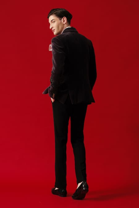 Amrit Dawani Metallic Embellished Tuxedo Set 