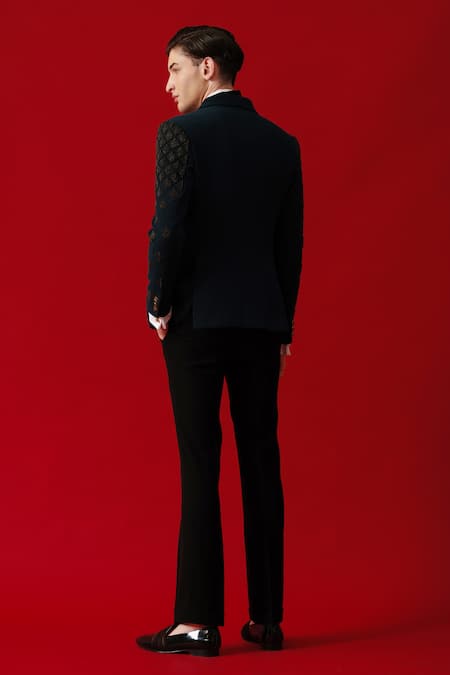 Amrit Dawani Diamond Maze Embellished Tuxedo Set 