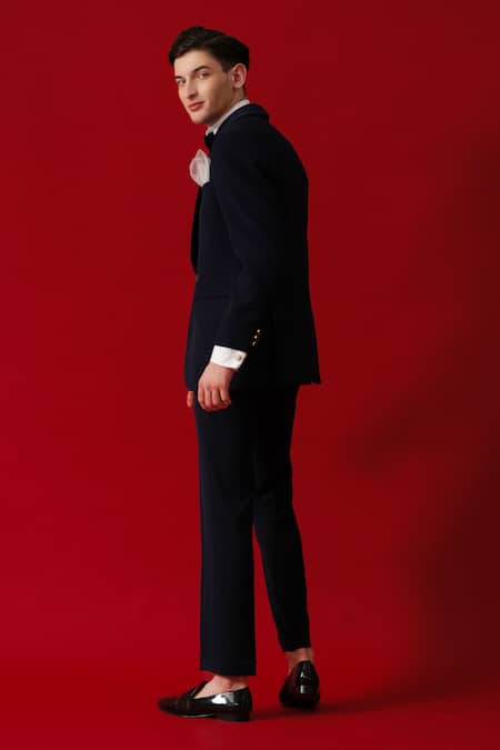 Amrit Dawani Hand Embroidered Shawl Lapel Collar Tuxedo Set 