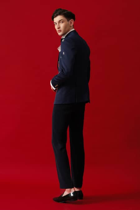 Amrit Dawani Serpent Embroidered Tuxedo Set 