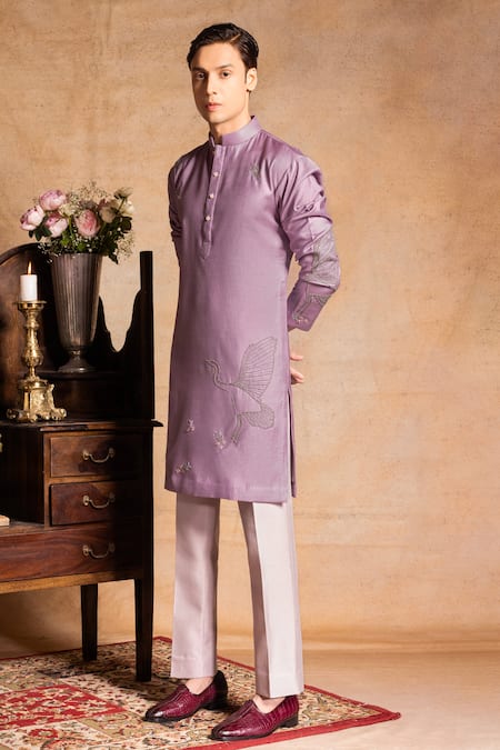 Amrit Dawani Flying Bird Embroidered Kurta With Pant 