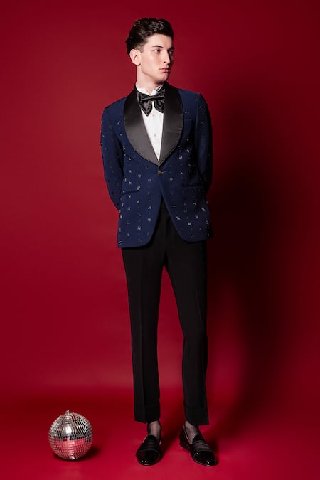 Amrit Dawani Hand Embroidered Tuxedo Pant Set 